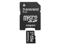 Transcend MicroSD Card 1GB with 2 Adapters (TS1GUSD-2)